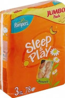 Pampers  Подгузники Sleep & Play Midi (5-9 кг) Джамбо Упаковка 78шт