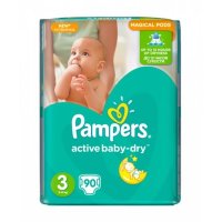 PAMPERS Подгузники Active Baby-Dry Midi (5-9 кг) Упаковка 90