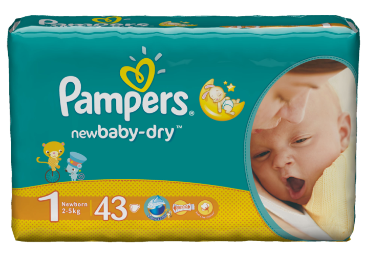 PAMPERS Подгузники New Baby-Dry Newborn (2-5 кг) Экономичная Упаковка 43