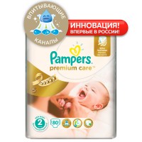 PAMPERS Подгузники Premium Care Mini (3-6 кг) Экономичная Упаковка 80