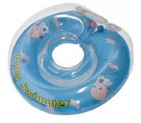 Круг для купания TM "Baby Swimmer" 0-36 мес.(6-36кг)голубой с погремушкой